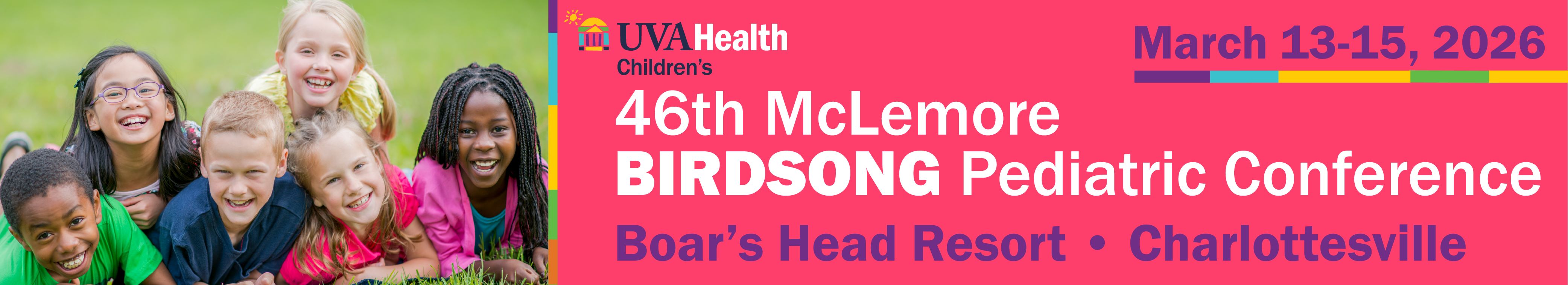 SAVE THE DATE: 2026 46th Mclemore BIrdsong Pediatric Conference Banner