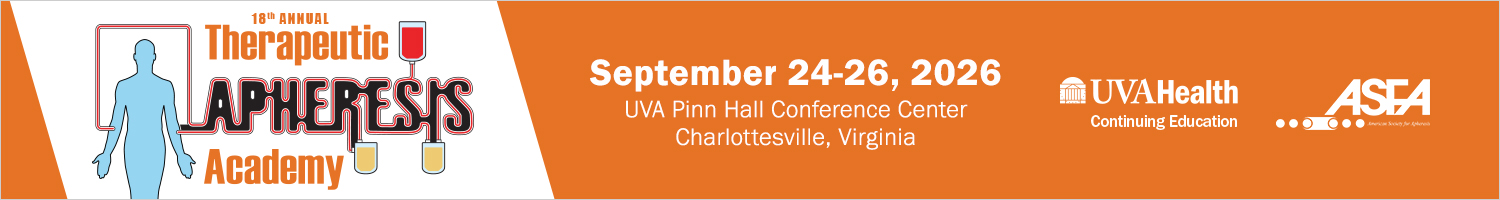 2026 18th Annual Therapeutic Apheresis Academy Banner