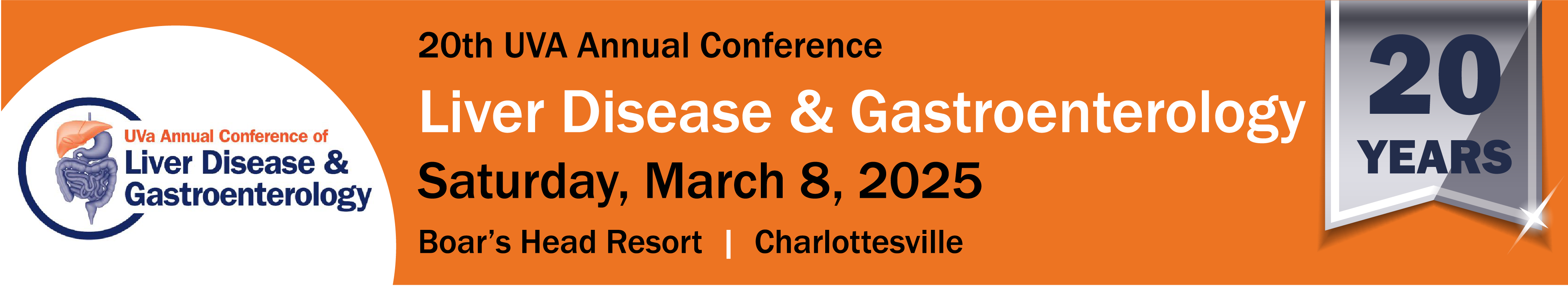 SAVE THE DATE: 2025 20th UVA Annual Conference Liver Disease & Gastroenterology Banner